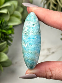 Blue Aragonite Palmstone - #10
