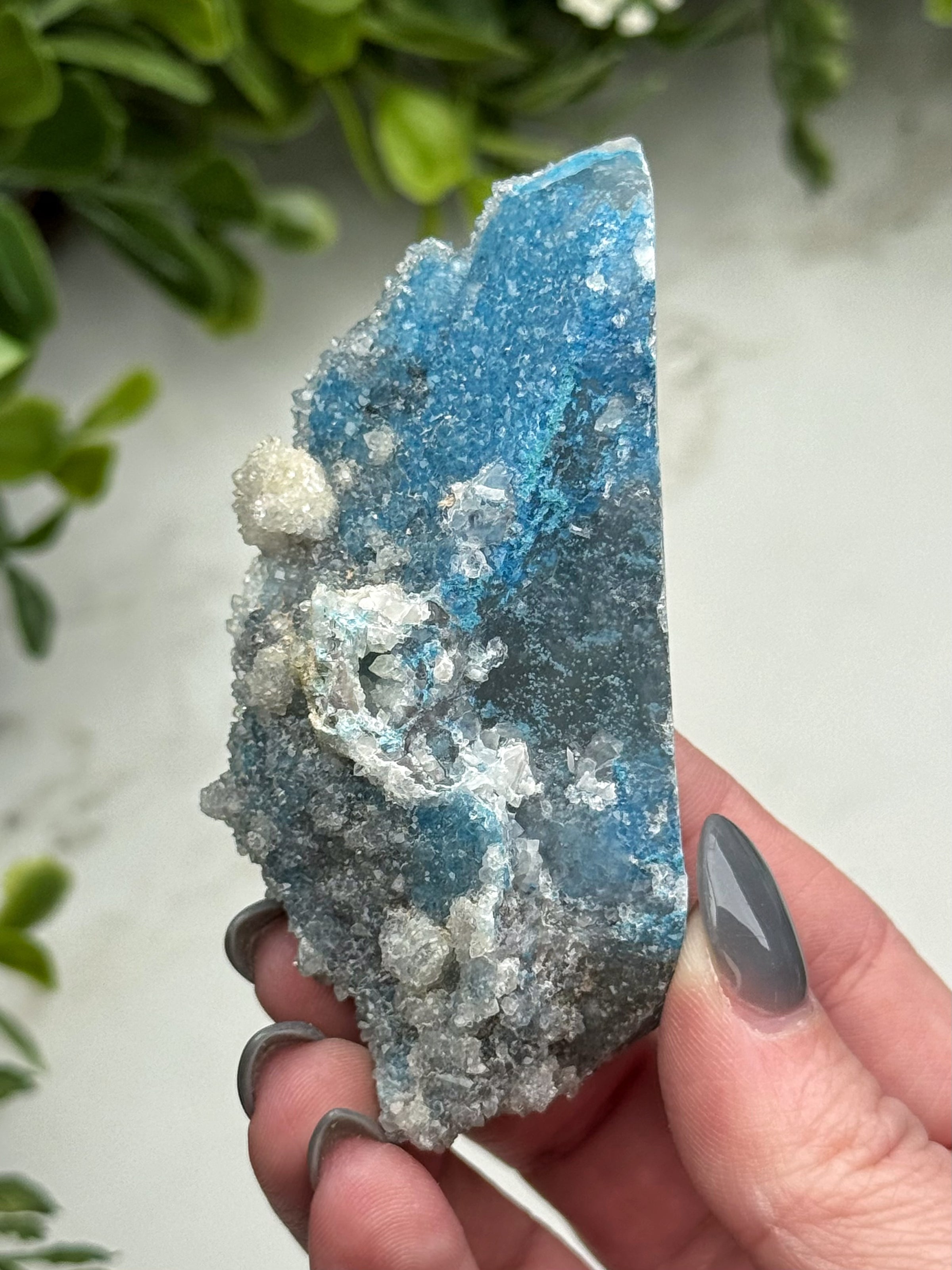 Shattuckite with Quartz - #12