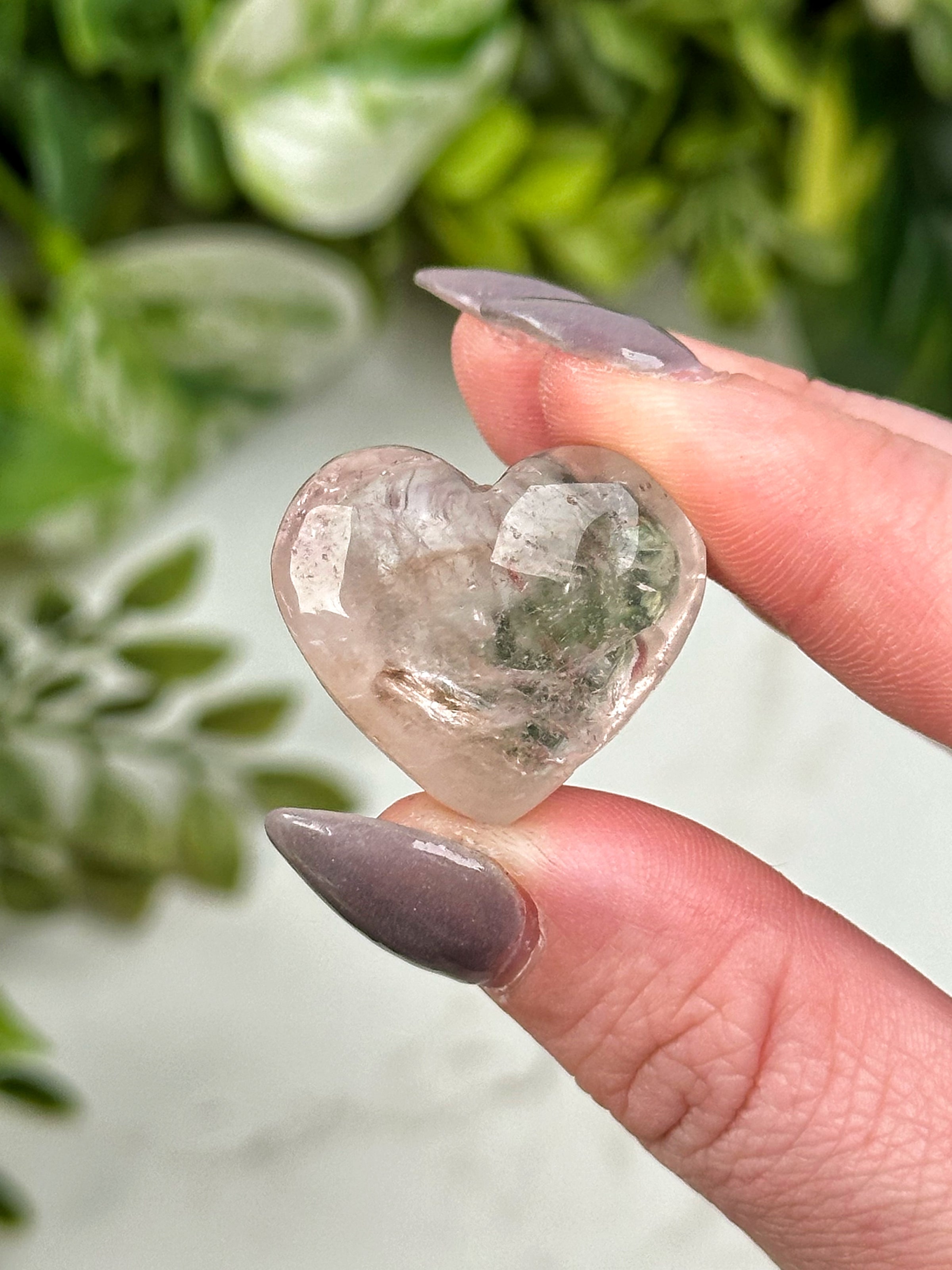 UV Reactive Amethyst Mini Hearts - Crown & Third-Eye Chakras - No. 63