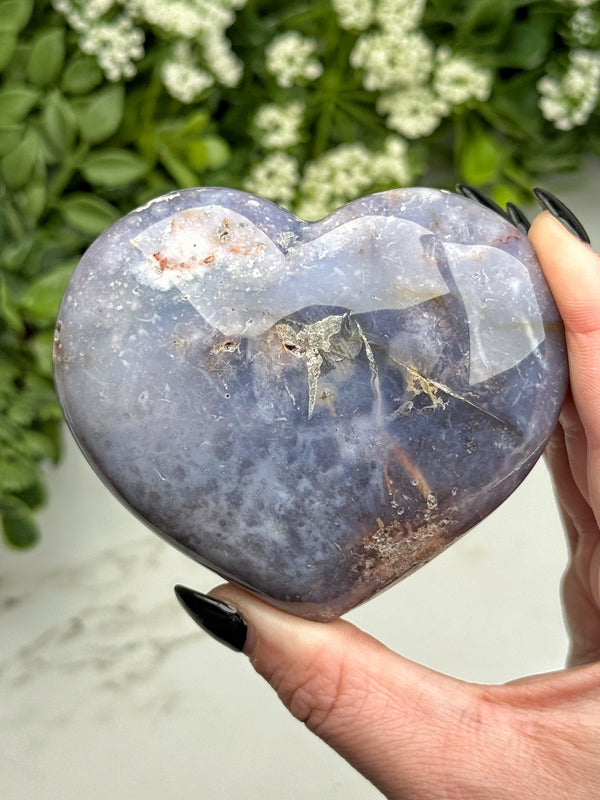 Purple Chalcedony Heart - #13