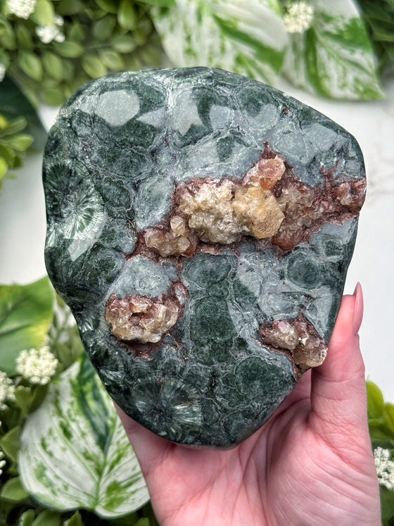 Seraphinite with Calcite Freeform - #8