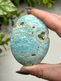 Blue Aragonite Palmstone - #1