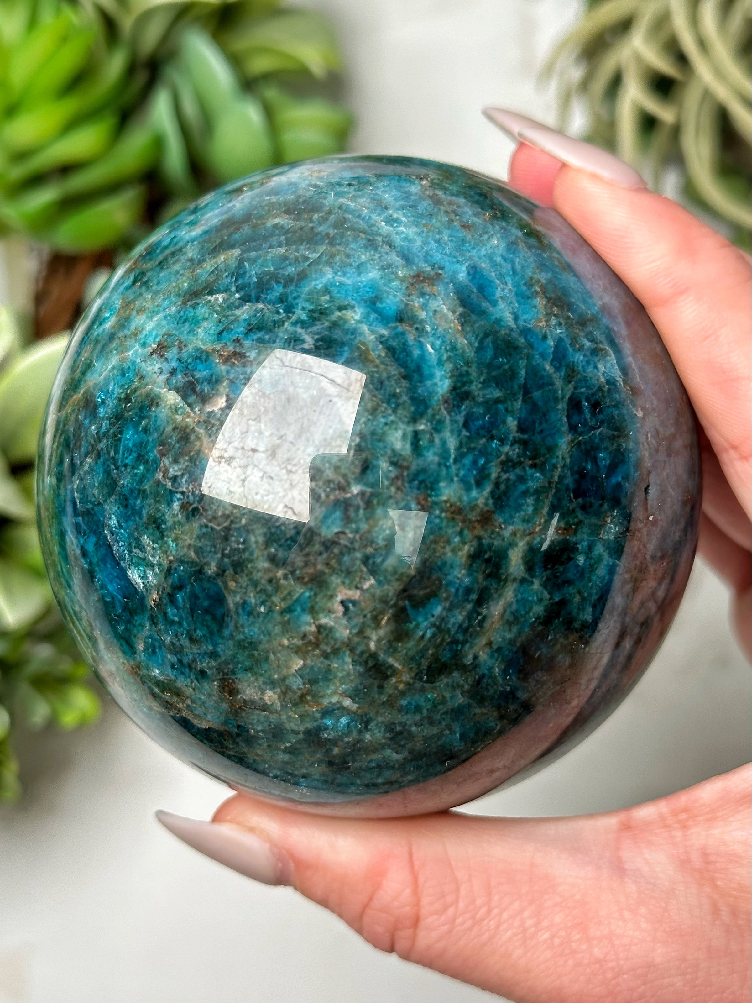 Blue Apatite Sphere - #6