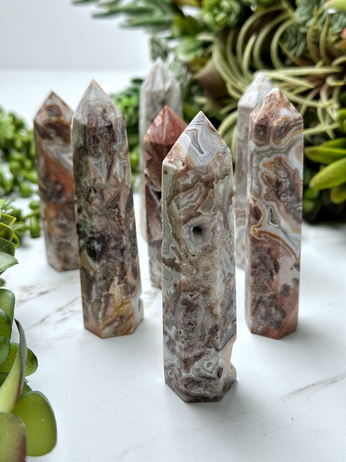 Crazy Lace Agate Points - Root, Sacral, & Solar Plexus Chakra - Intuitively Selected