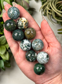 Moss Agate Mini Sphere - Heart Chakra - No. 30