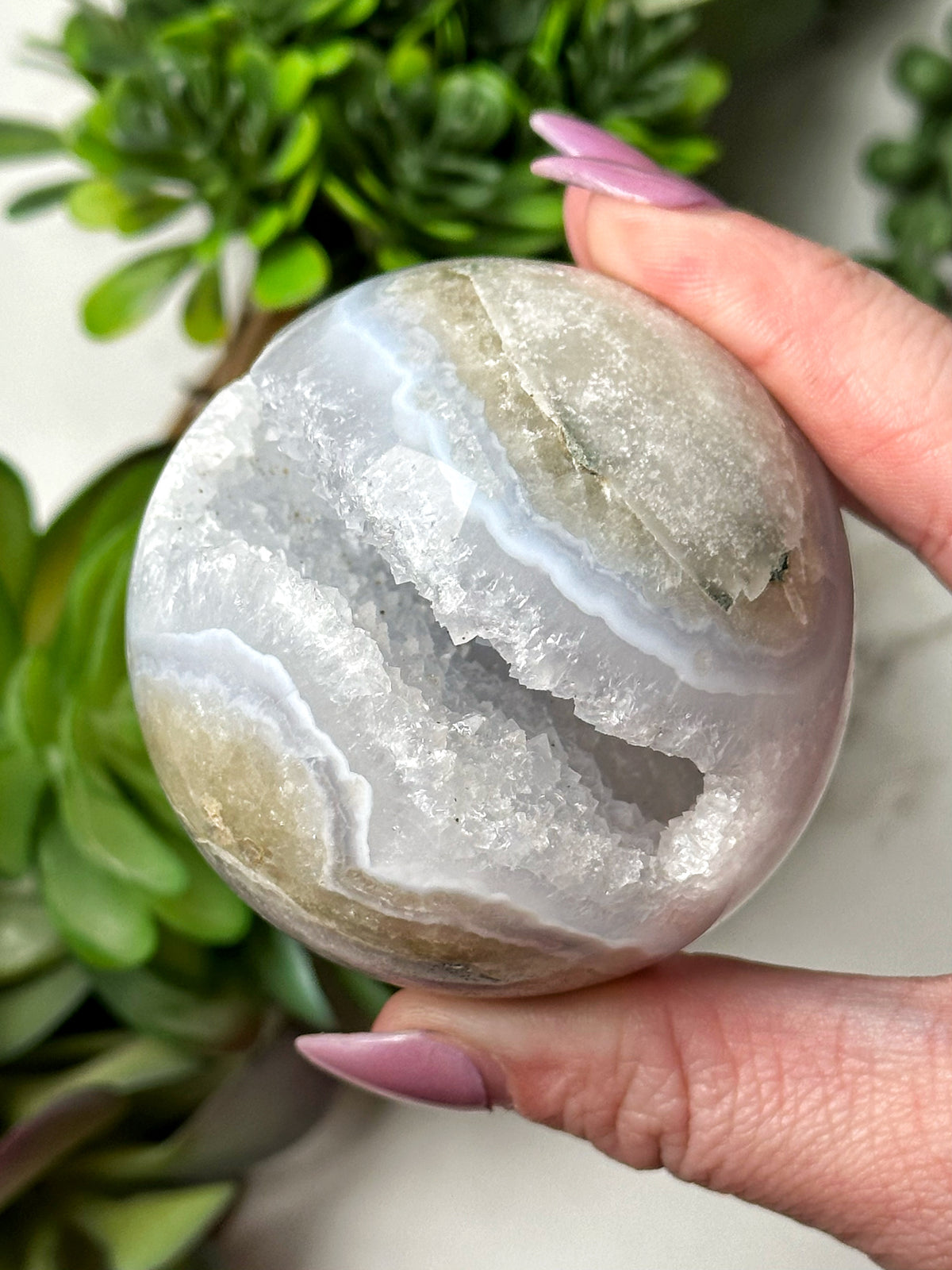 Druzy Blue Lace Agate Sphere - #5
