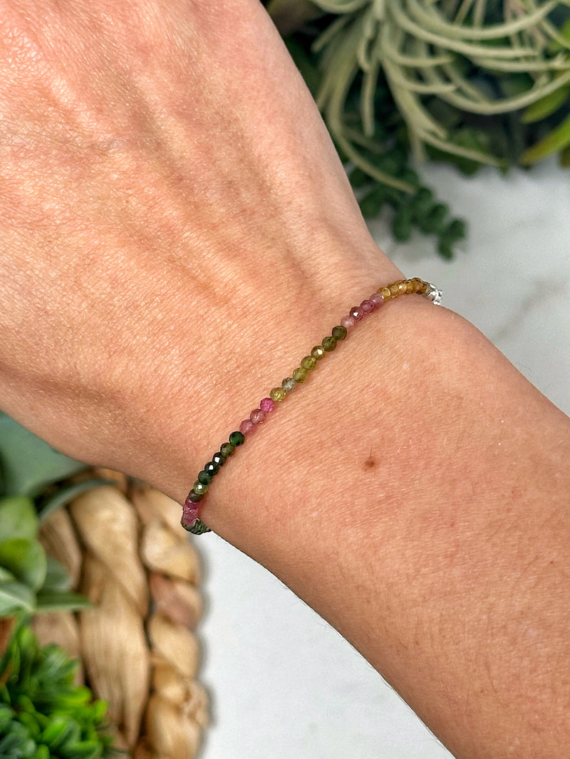 Faceted Watermelon Tourmaline Bracelet - #1