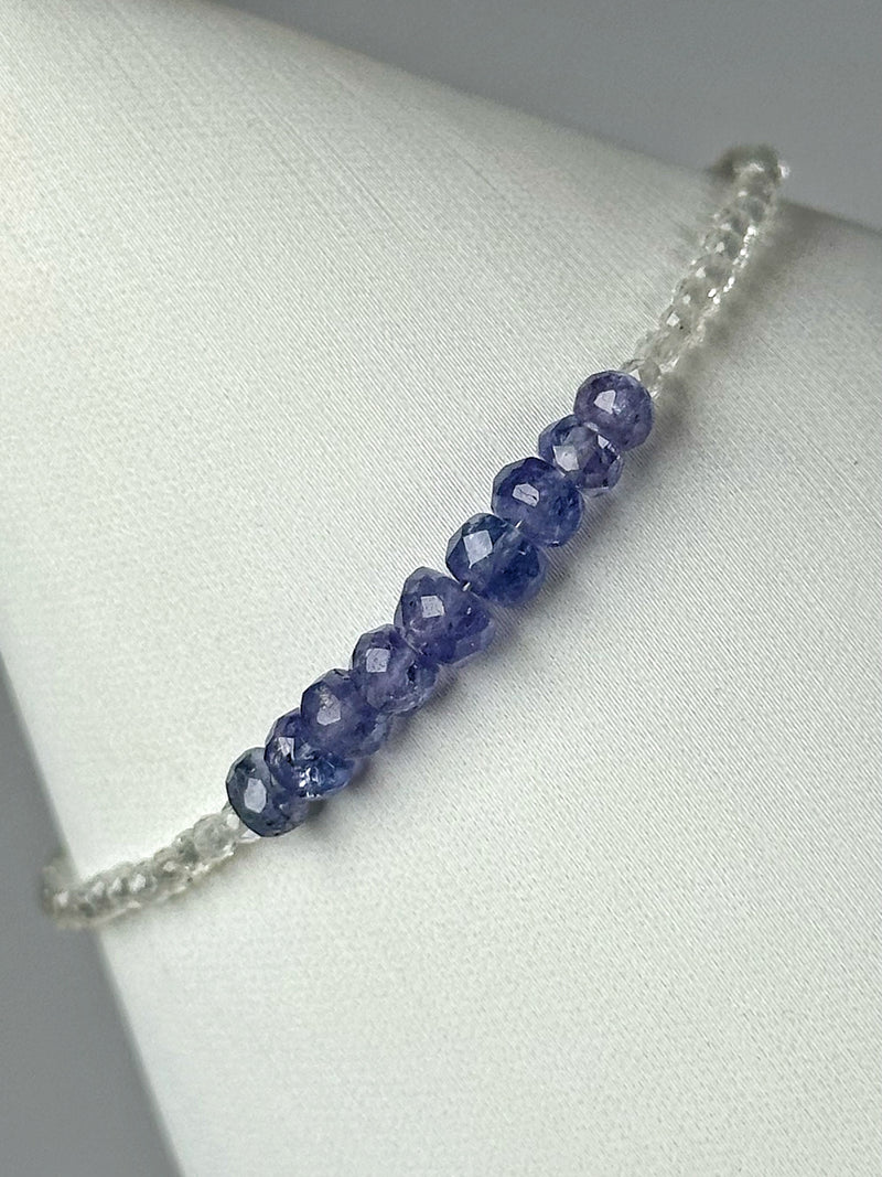 Faceted Tanzanite and White Topaz Bracelet - #3