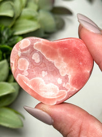 Rhodochrosite Heart Worry Stone - #7
