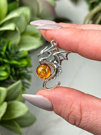 Amber Dragon Pendant -#2