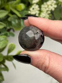 Black Moonstone with Sunstone Sphere - #6