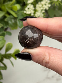 Black Moonstone with Sunstone Sphere - #5