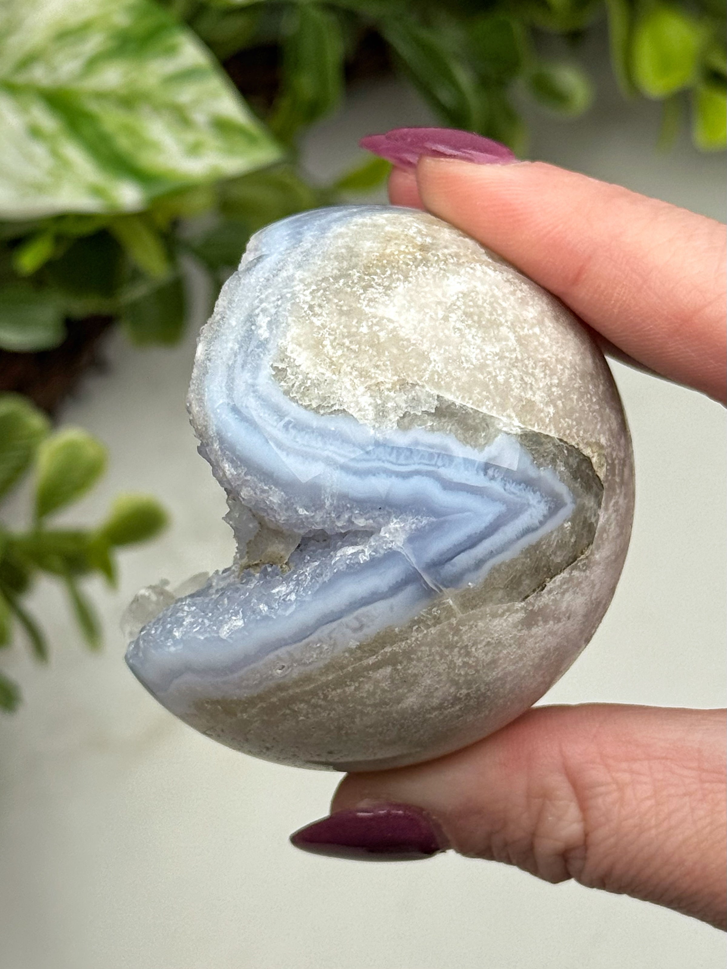 Druzy Blue Lace Agate Sphere - #13