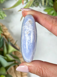 Blue Lace Agate Palmstone - #1