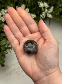 Black Moonstone with Sunstone Sphere - #4