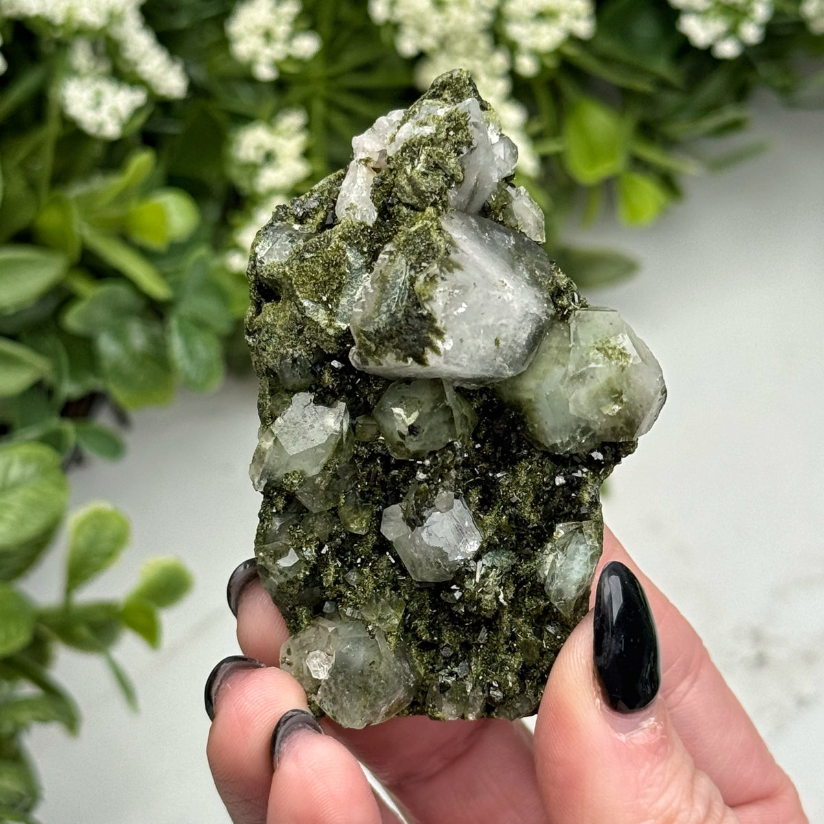 Raw Epidote in Quartz - #11