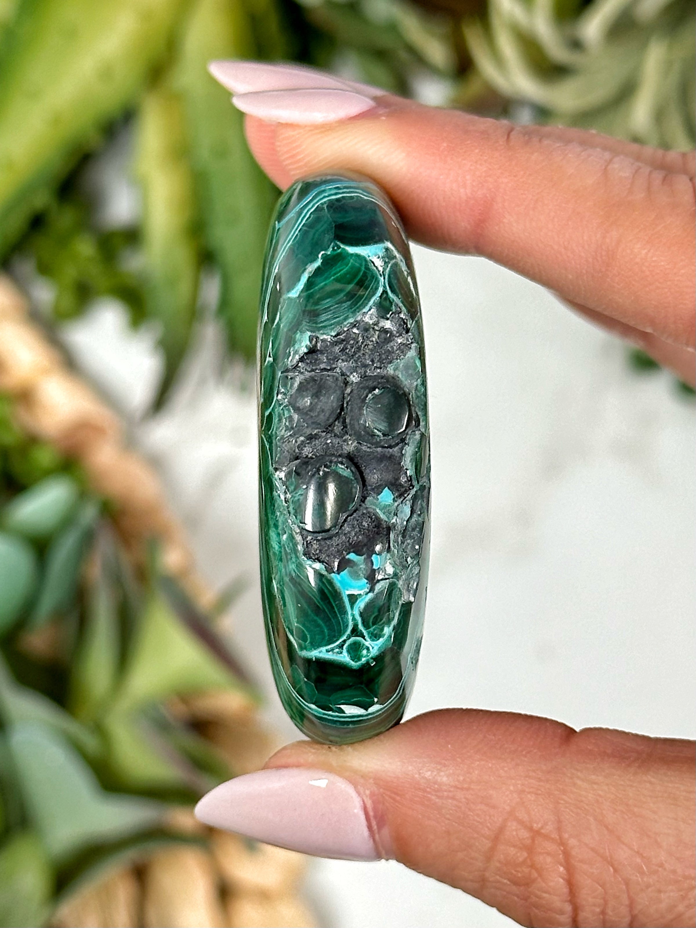 Chrysocolla Malachite Palmstone - #2