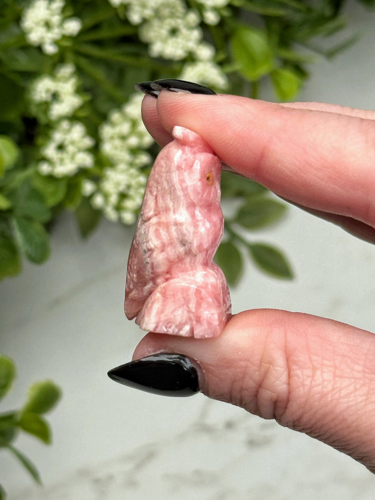 Rhodochrosite Owl - #2