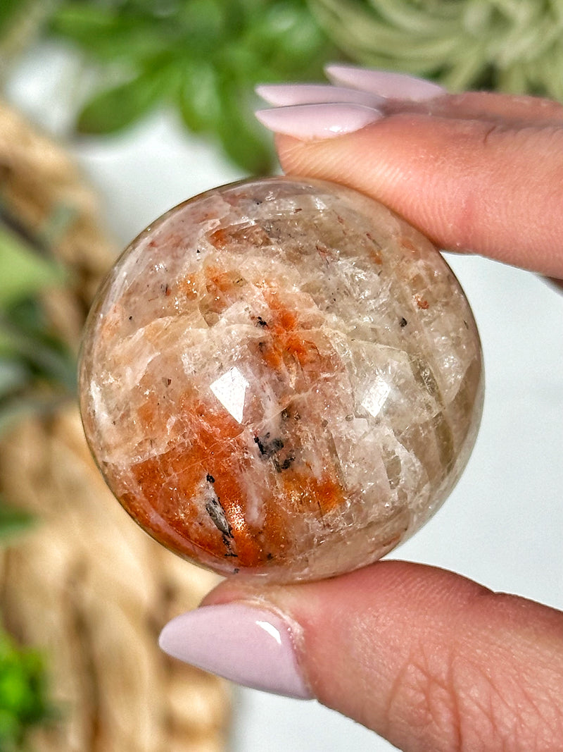 Flashy Sunstone Moonstone Sphere - #1