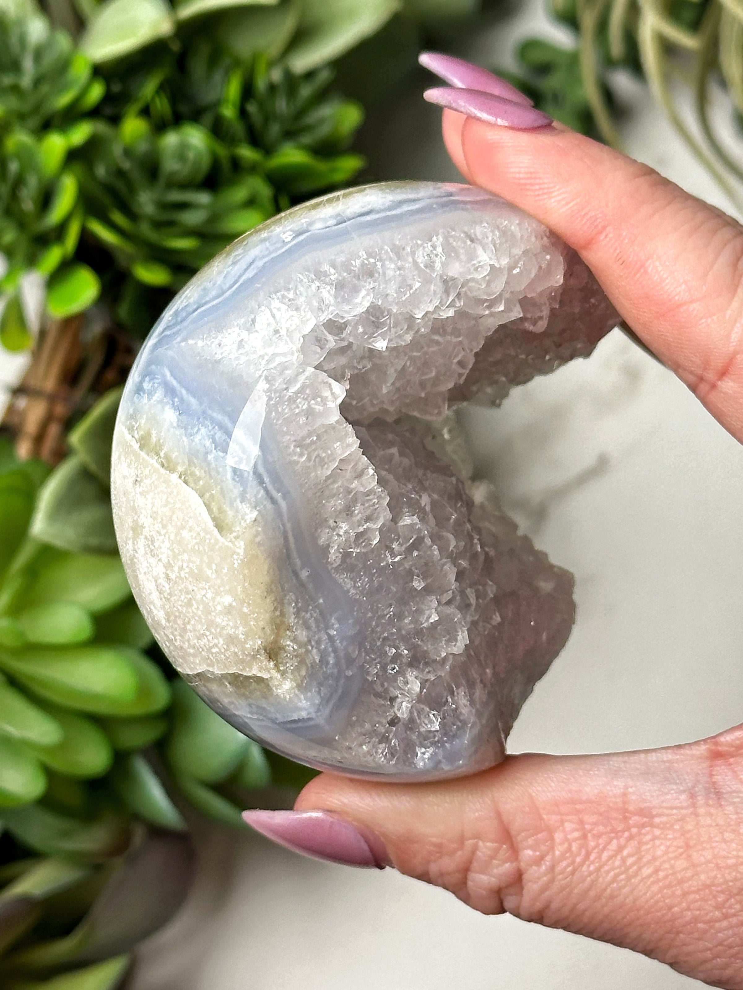 Druzy Blue Lace Agate Sphere - #8
