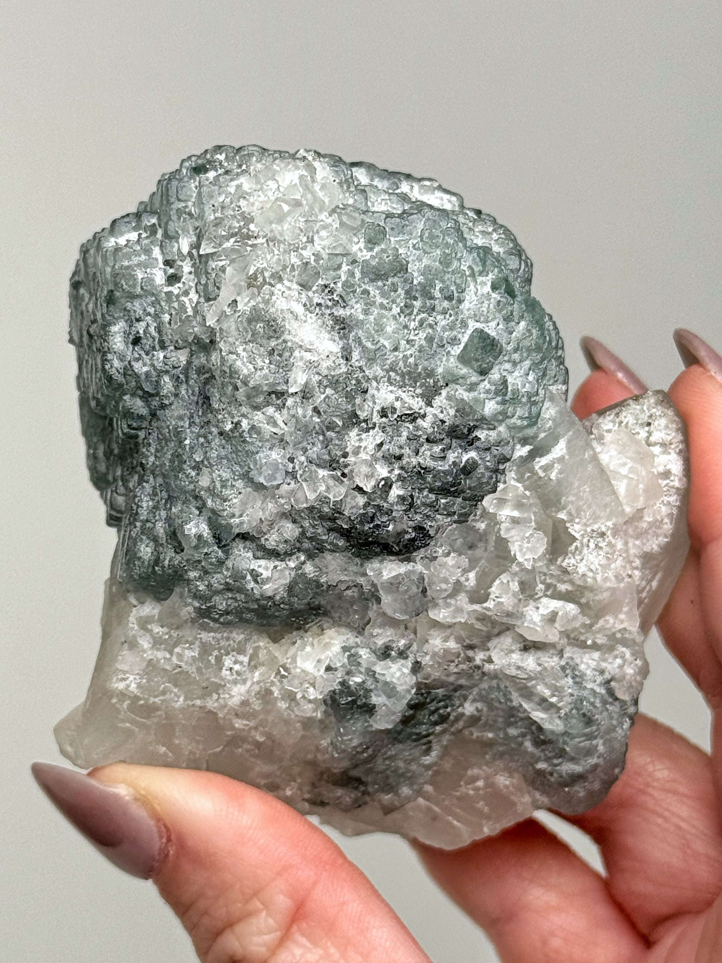 Fluorite on Quartz - #2