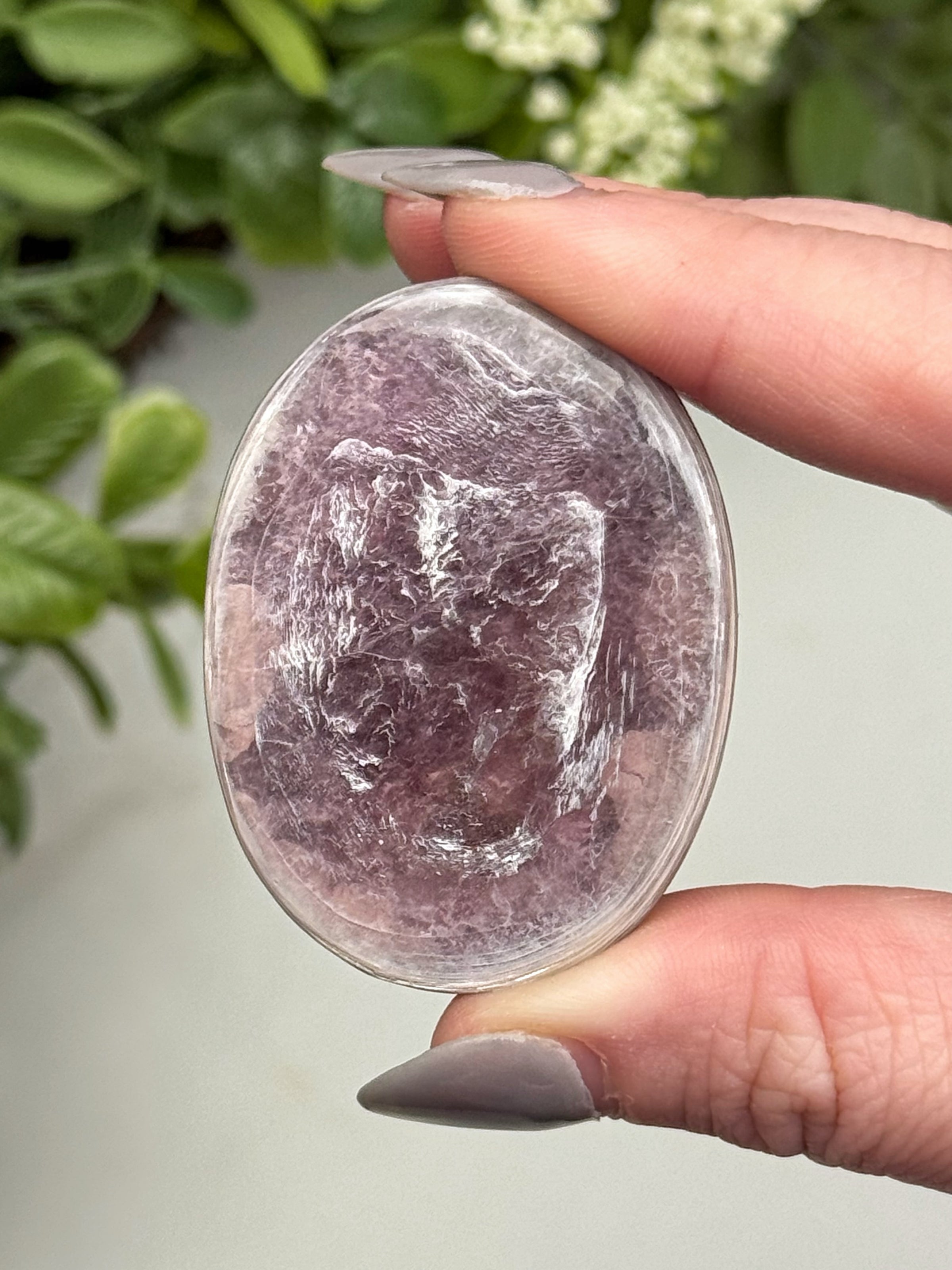Gem Lepidolite Palmstone - #10