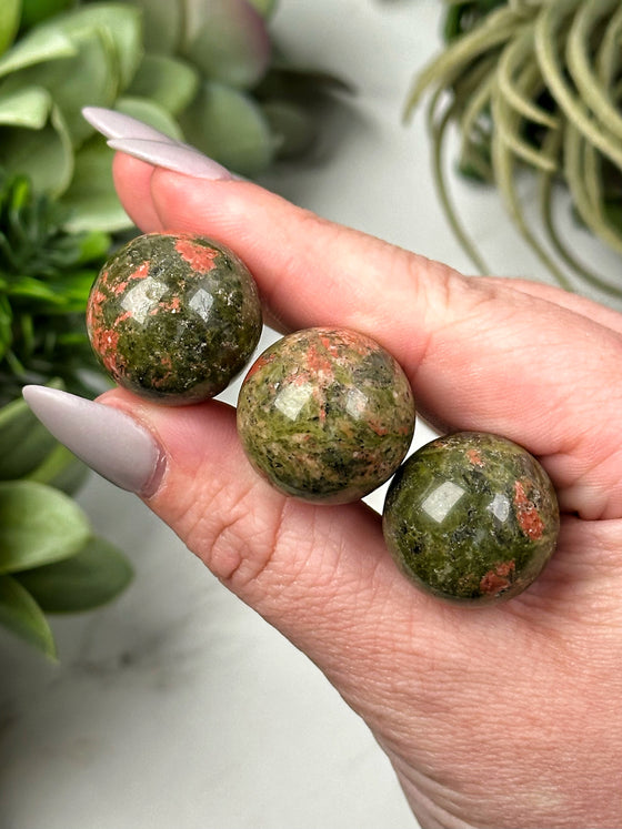Unakite Mini Spheres - No. 29