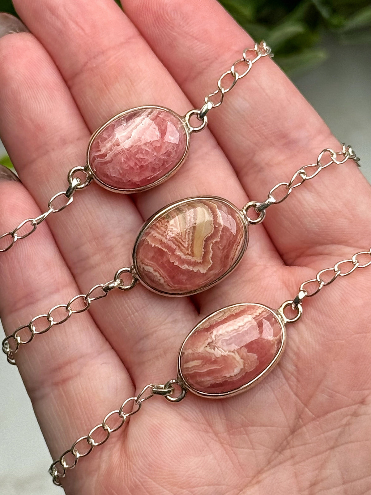 Rhodochrosite Bracelets - Heart Chakra - No. 71