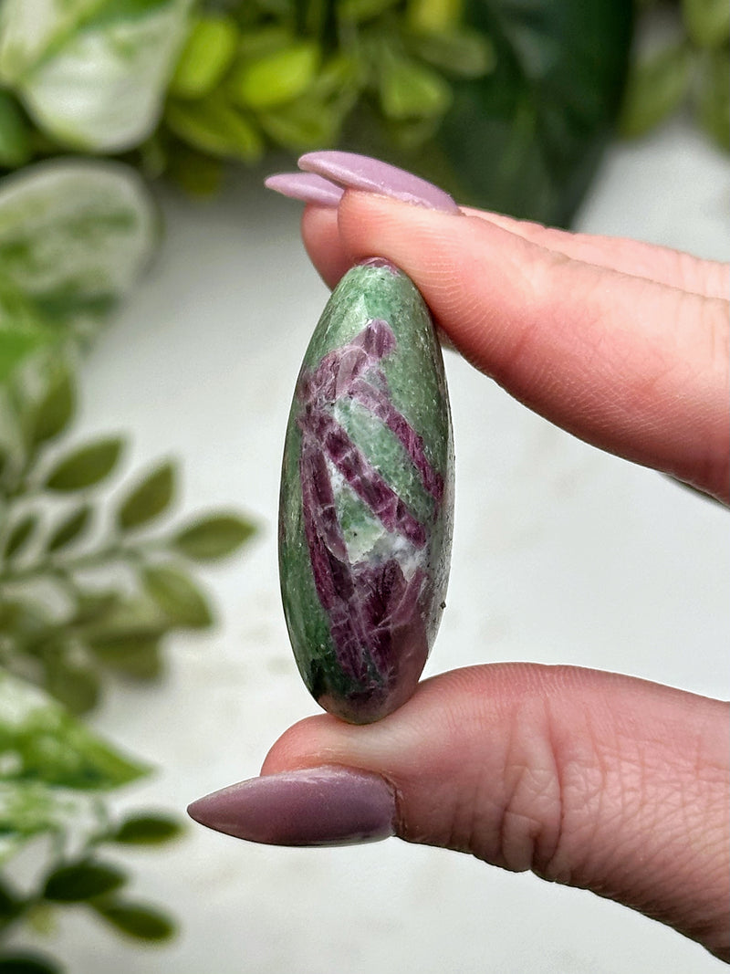Ruby and Zoisite Palmstone - #12
