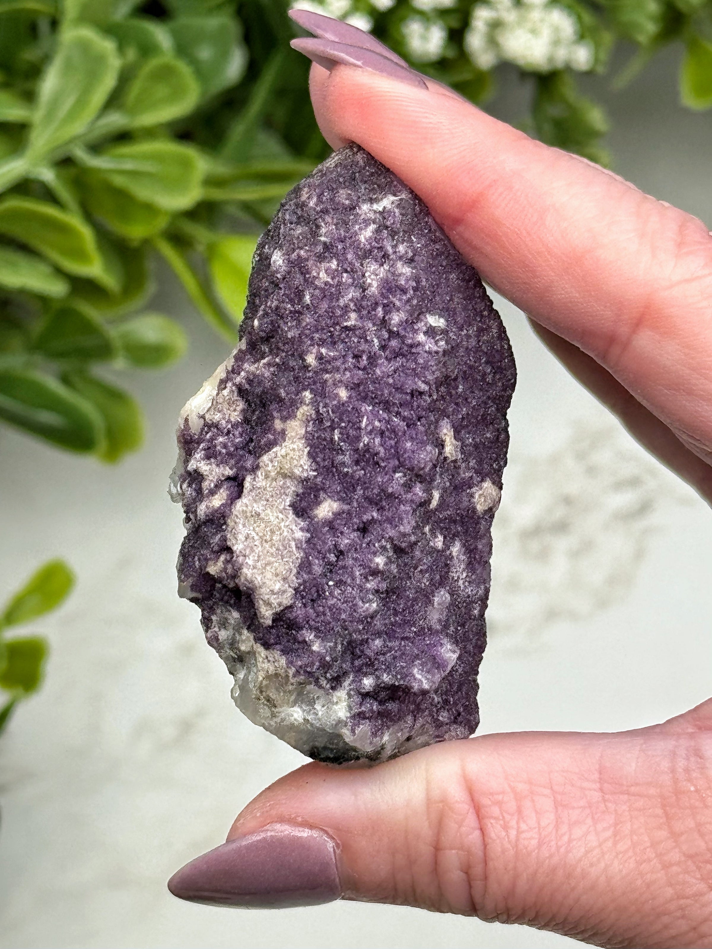 Purple Fluorite on Quartz - #12