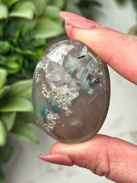 Chrysocolla, Chalcedony, and Copper Palmstone - #12