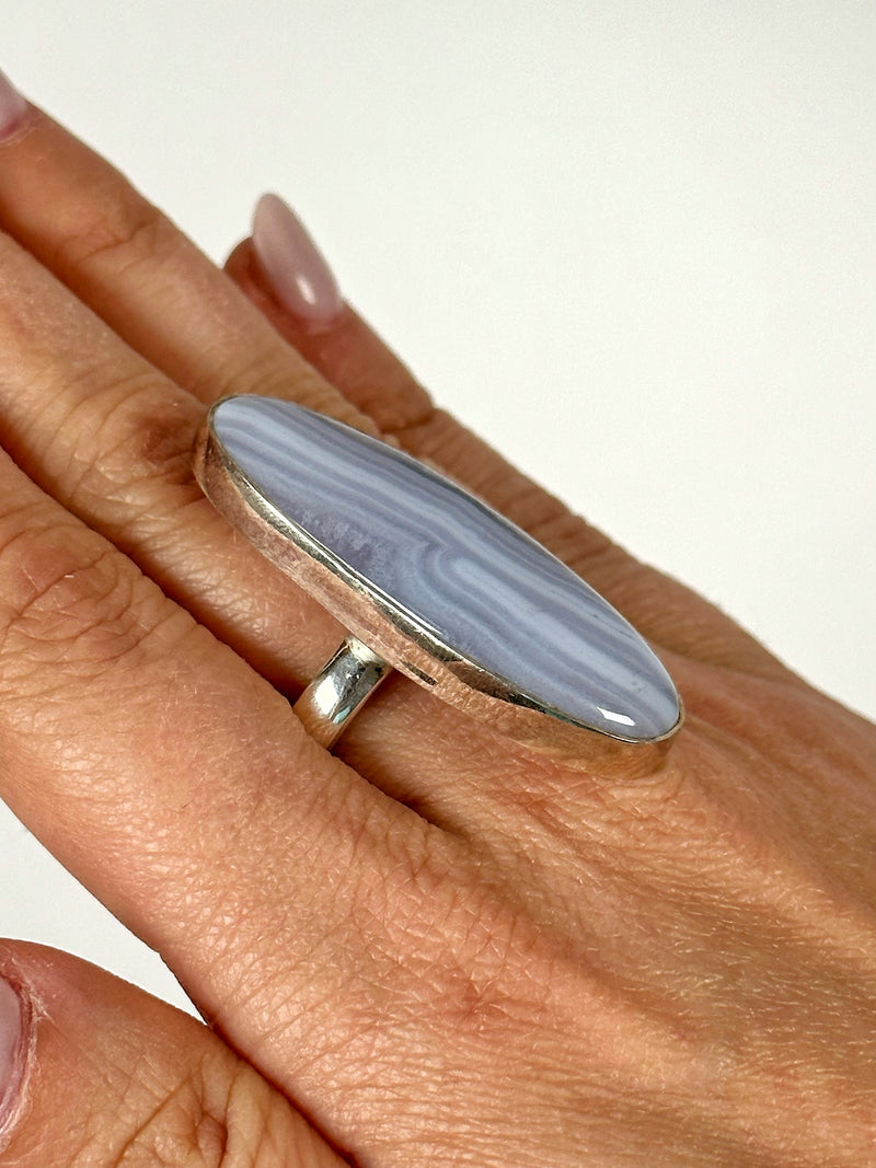 Blue Lace Agate Ring - #1