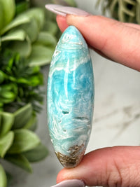 Blue Aragonite Palmstone - #9