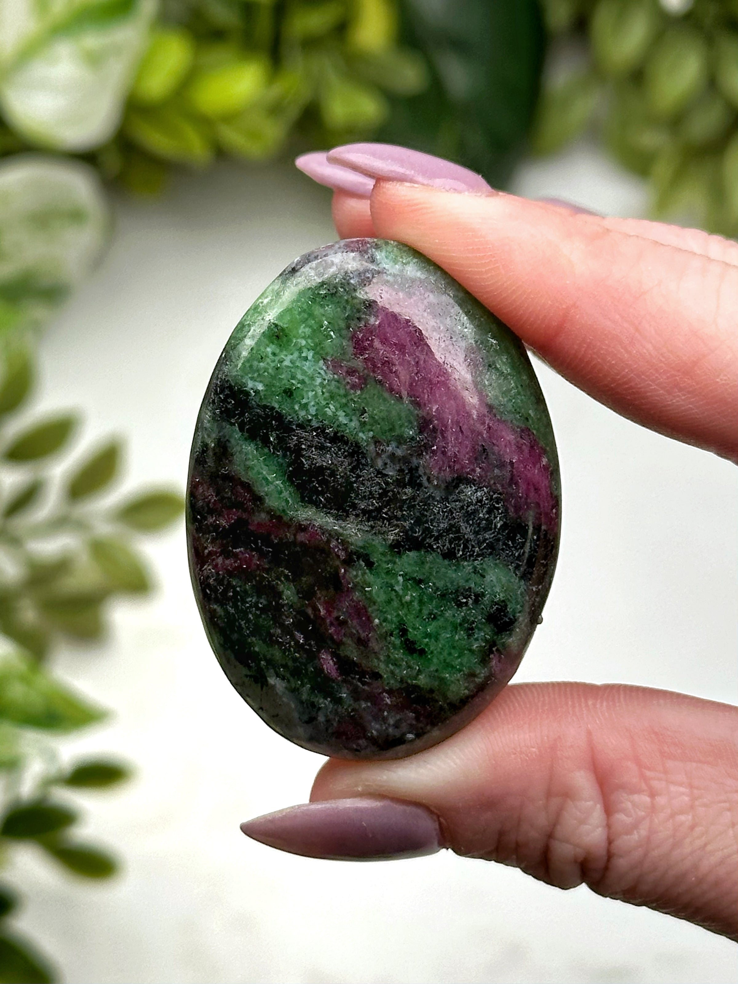 Ruby and Zoisite Palmstone - #11