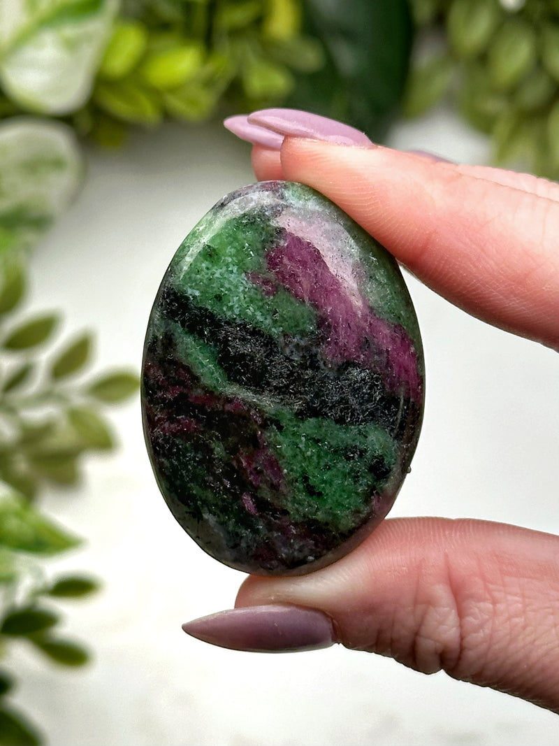 Ruby and Zoisite Palmstone - #11