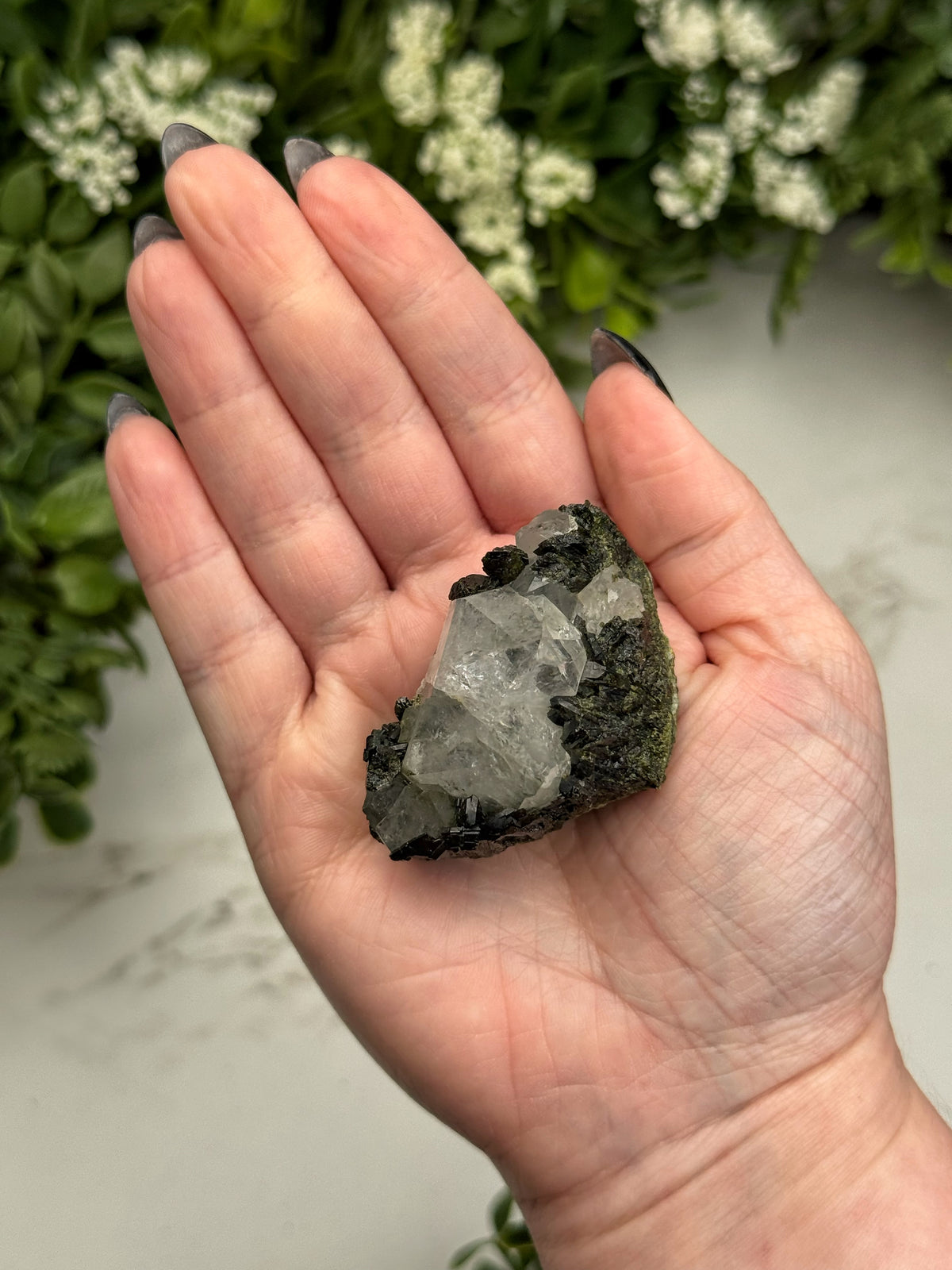 Raw Epidote in Quartz - #12