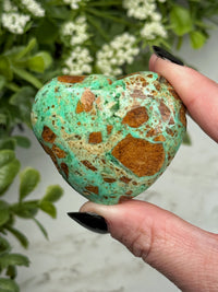Green Smithsonite Heart - #11