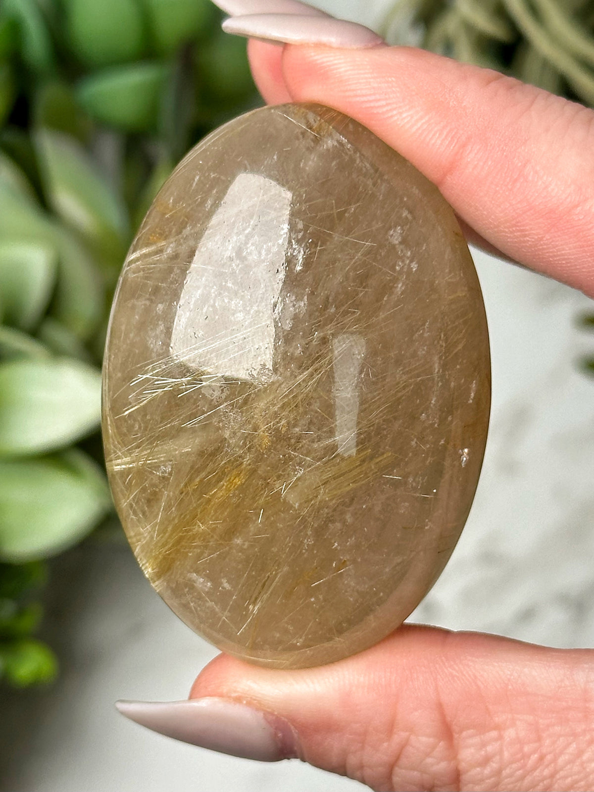 Gold Rutile Palmstone - #4