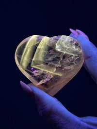 UV Reactive Amethyst Heart - #1
