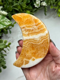 Orange Calcite Moon - #11