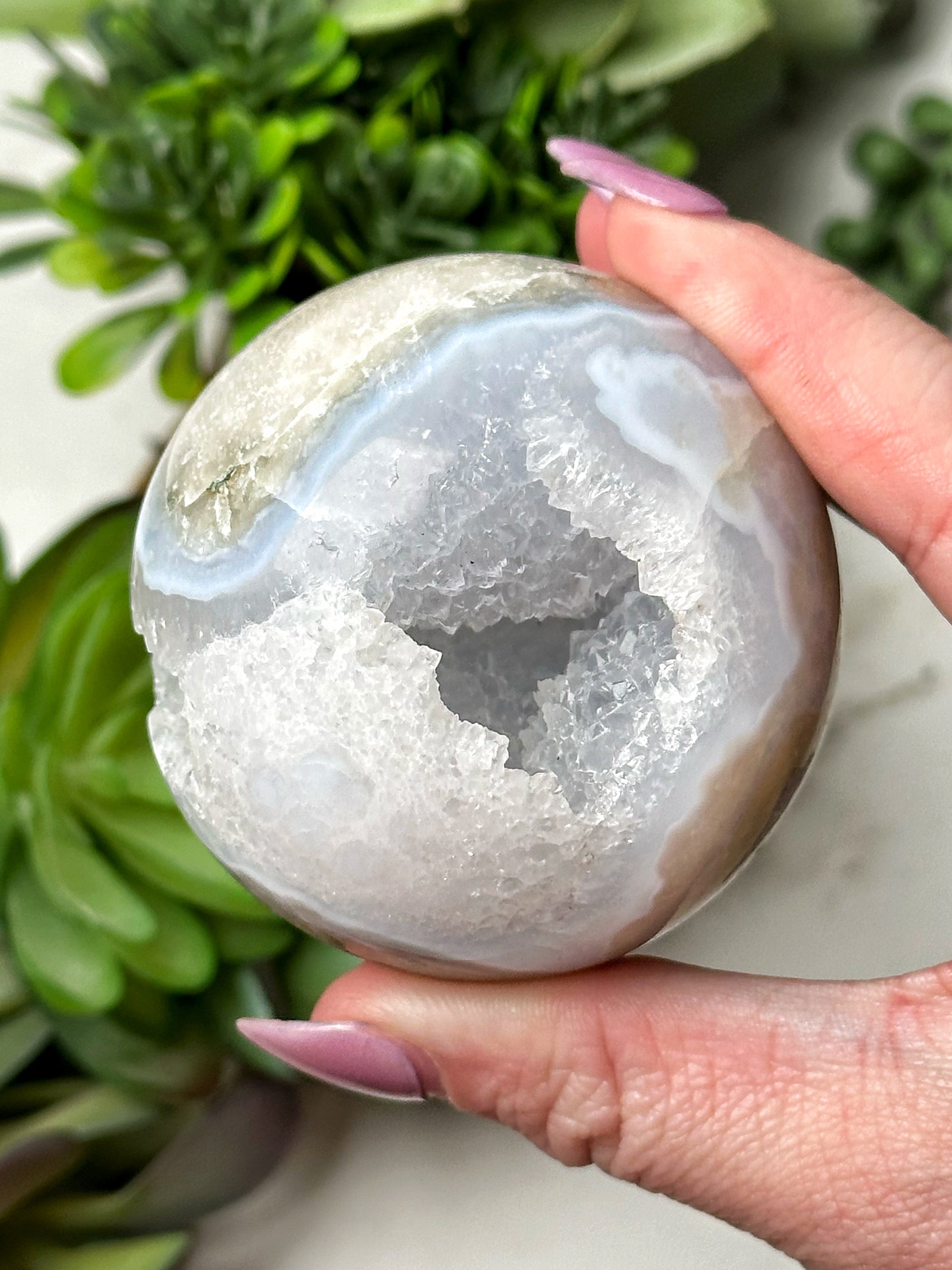 Druzy Blue Lace Agate Sphere - #5