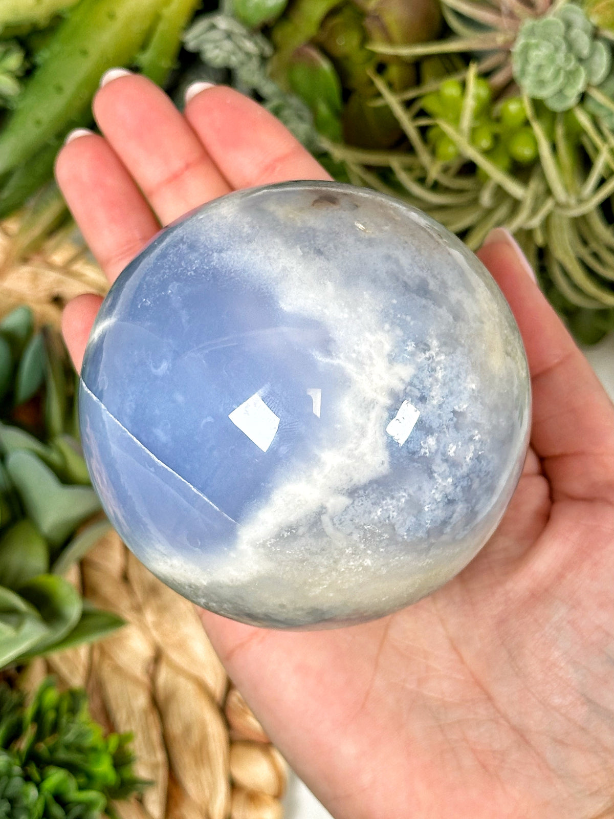 Blue Chalcedony Sphere - #1