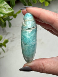 Blue Aragonite Palmstone - #3