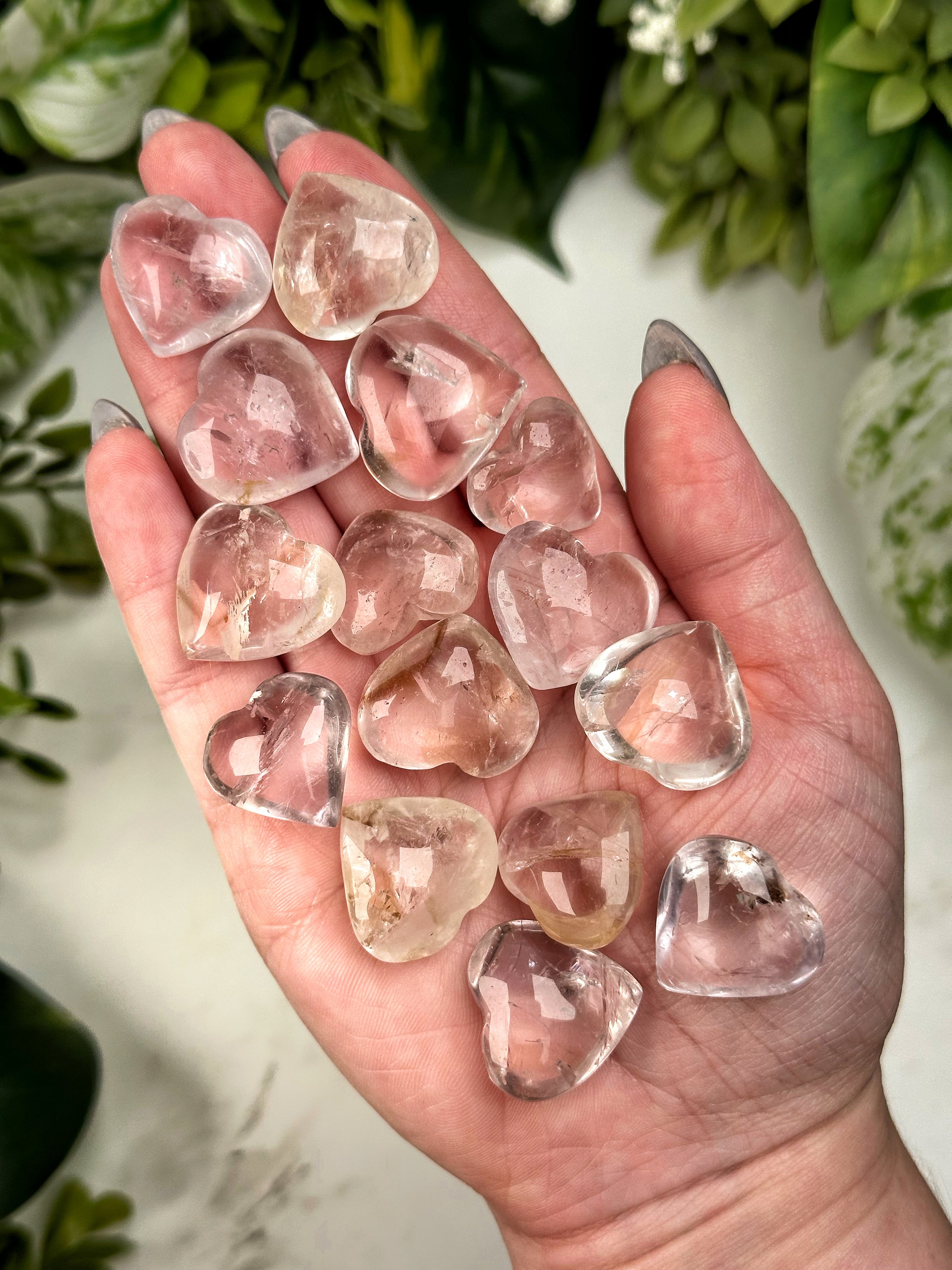 UV Reactive Amethyst Mini Hearts - Crown & Third-Eye Chakras - No. 63