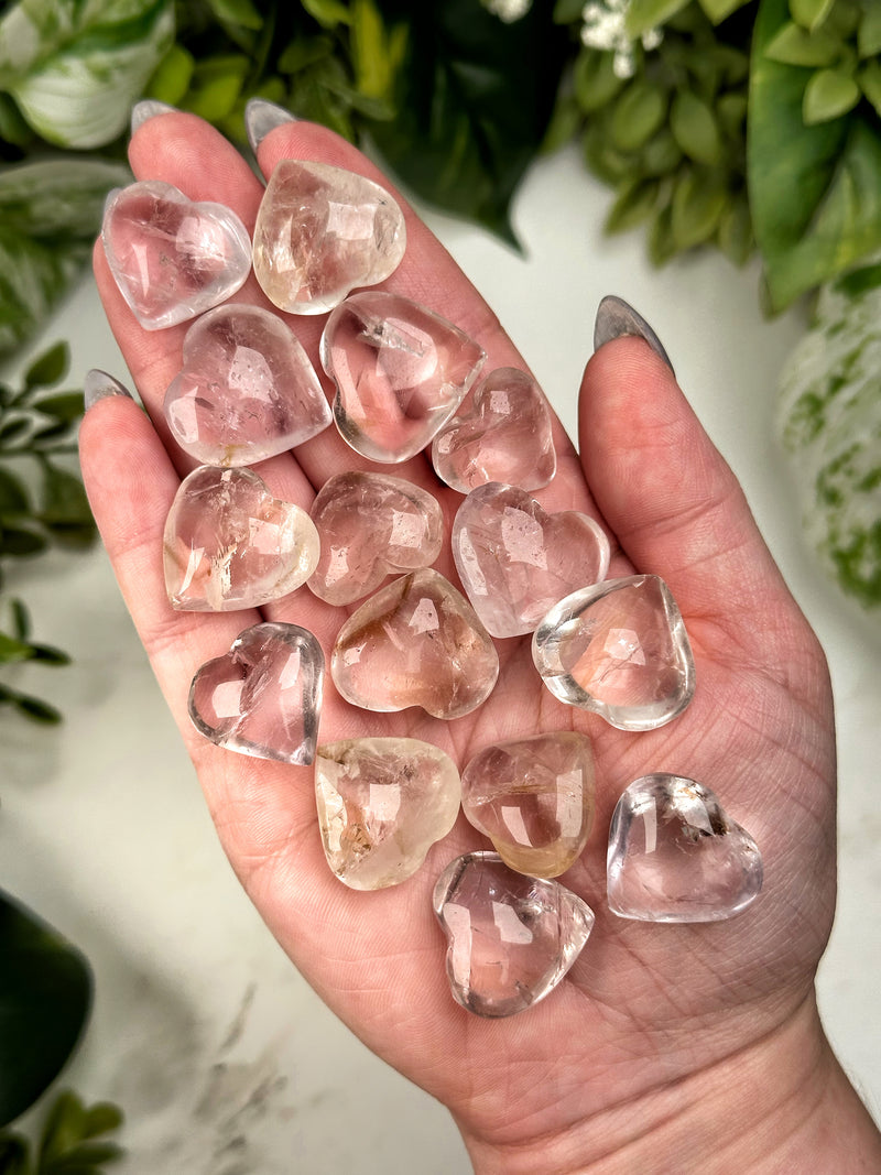 UV Reactive Amethyst Mini Hearts - Crown & Third-Eye Chakras - No. 63