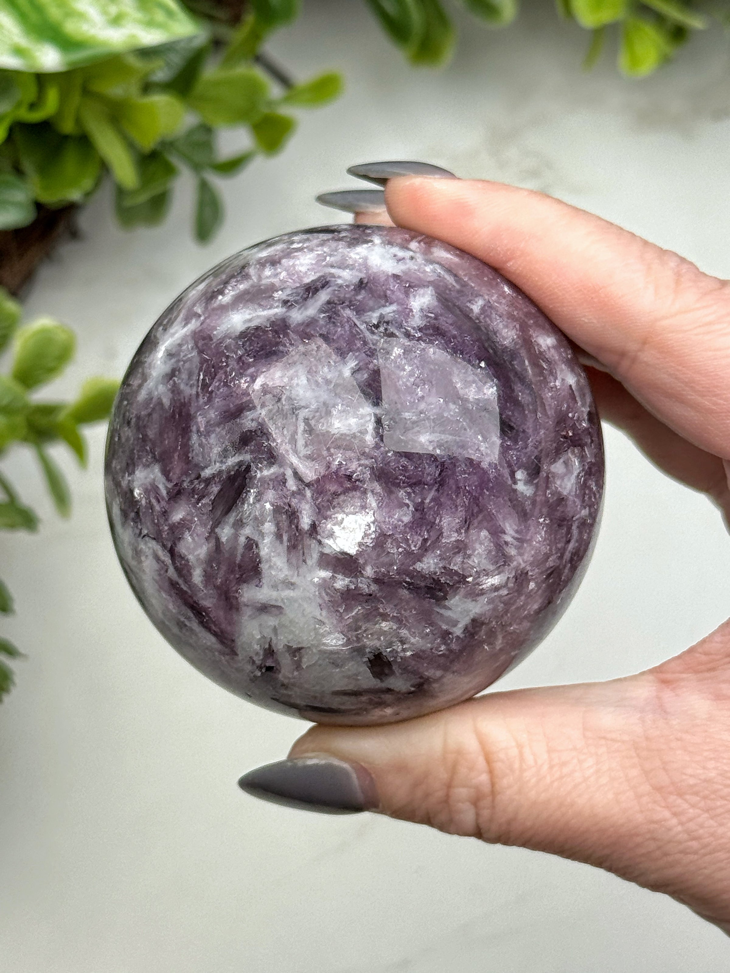Gem Lepidolite Sphere - #16
