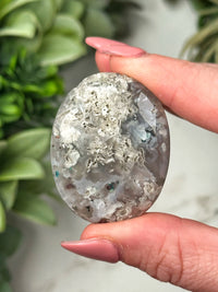 Chrysocolla, Chalcedony, and Copper Palmstone - #13