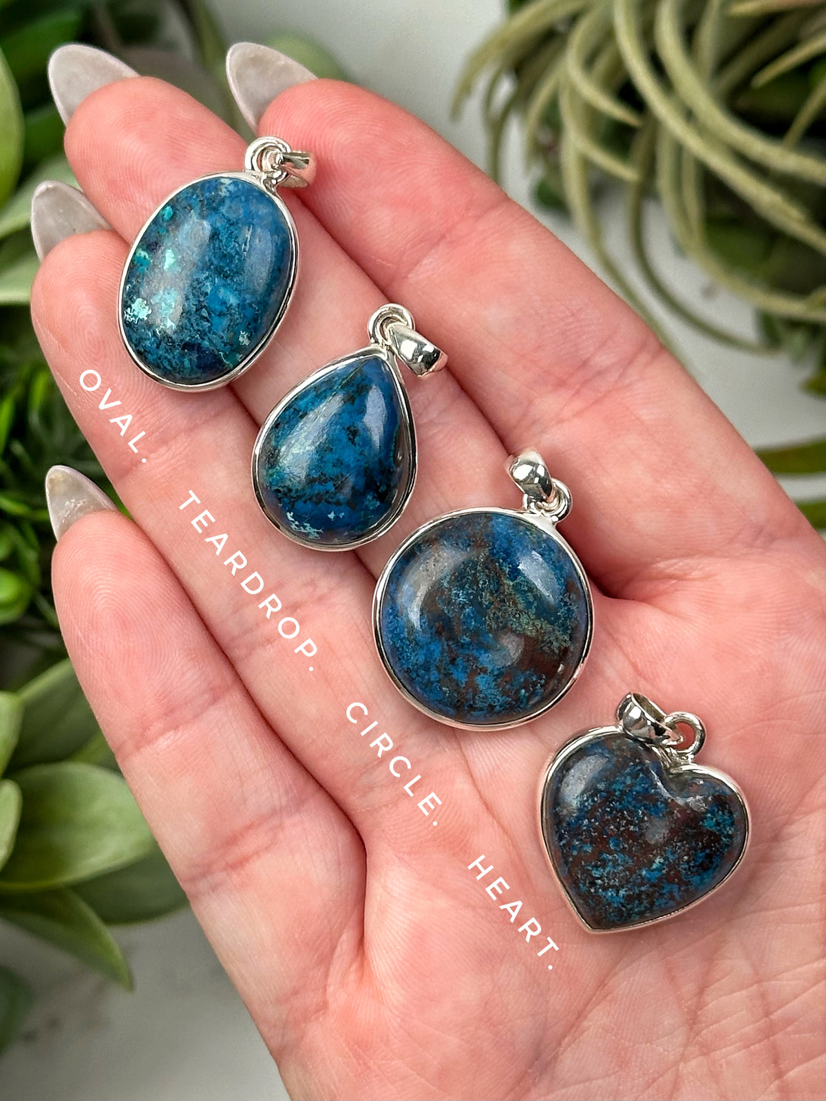 Shattuckite Pendants - Third-Eye & Throat Chakra - No. 57