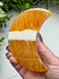 Orange Calcite Moon - #12