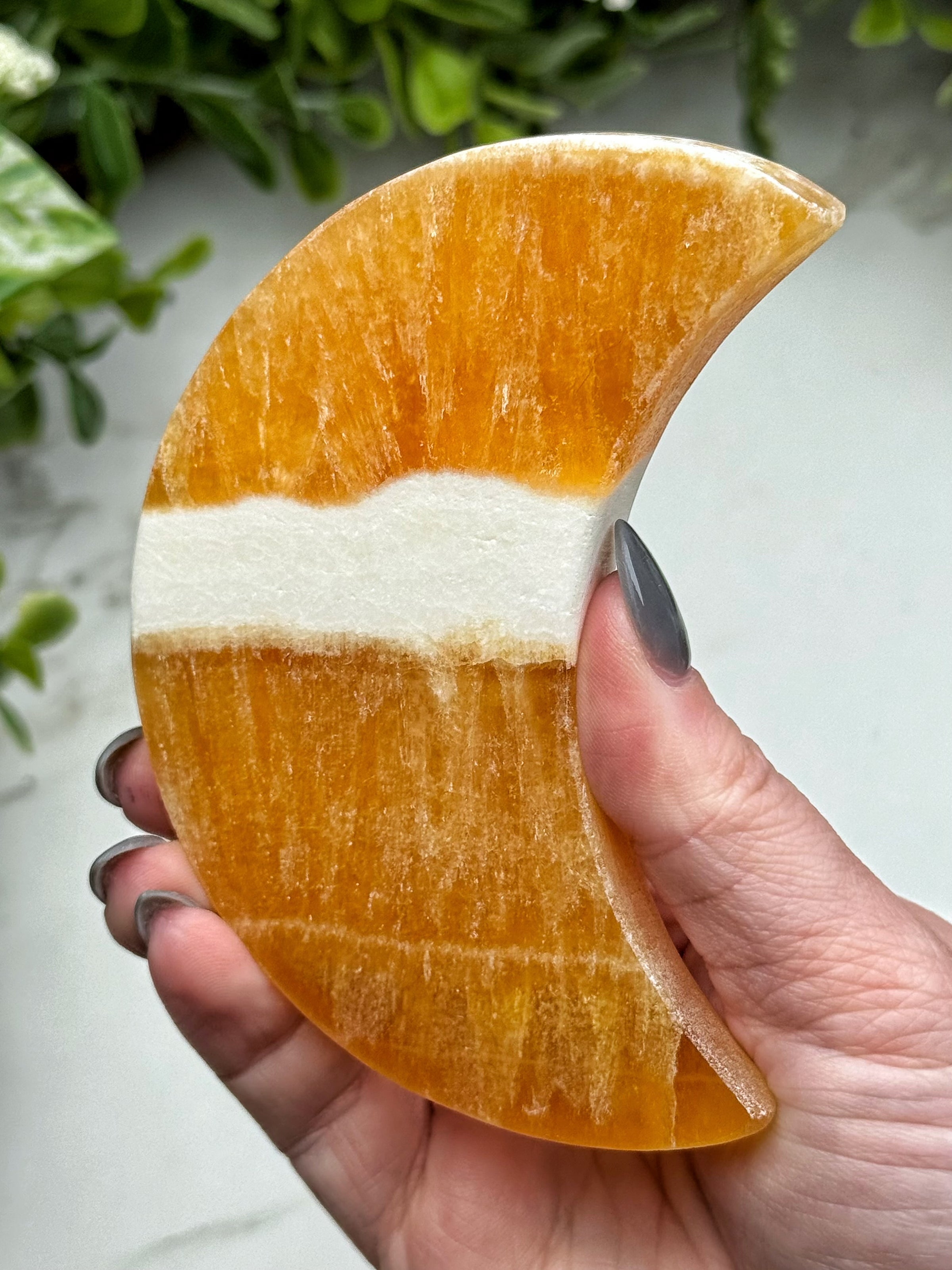 Orange Calcite Moon - #12